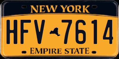 NY license plate HFV7614