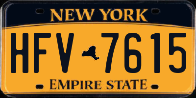 NY license plate HFV7615
