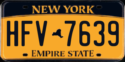 NY license plate HFV7639