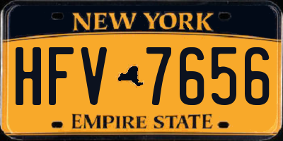 NY license plate HFV7656