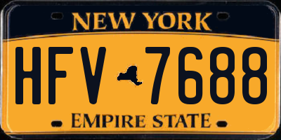 NY license plate HFV7688