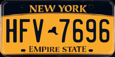 NY license plate HFV7696