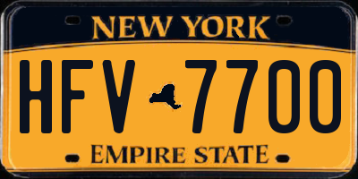 NY license plate HFV7700