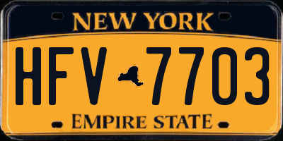 NY license plate HFV7703