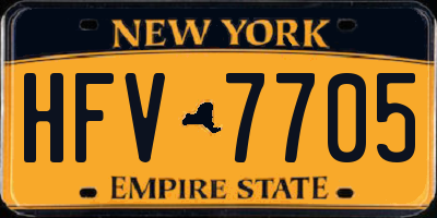 NY license plate HFV7705