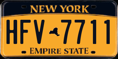 NY license plate HFV7711