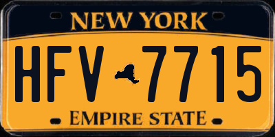 NY license plate HFV7715