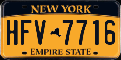 NY license plate HFV7716