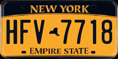 NY license plate HFV7718