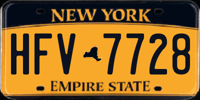 NY license plate HFV7728
