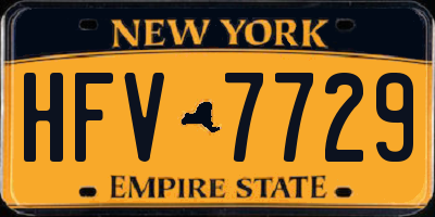 NY license plate HFV7729