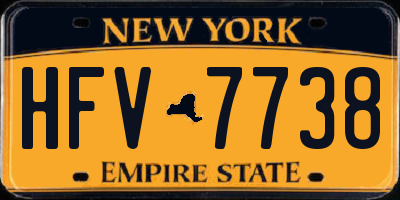 NY license plate HFV7738