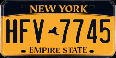 NY license plate HFV7745