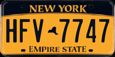 NY license plate HFV7747