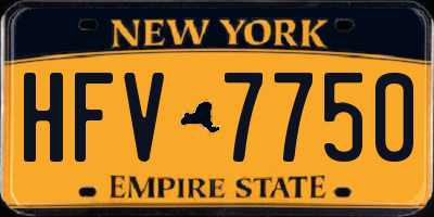 NY license plate HFV7750