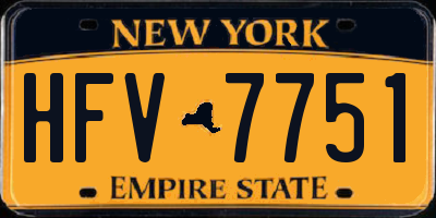 NY license plate HFV7751