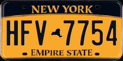 NY license plate HFV7754