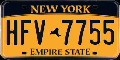 NY license plate HFV7755