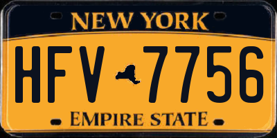 NY license plate HFV7756