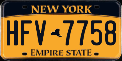 NY license plate HFV7758