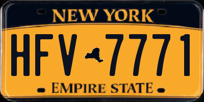 NY license plate HFV7771