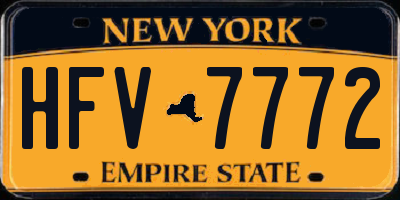 NY license plate HFV7772