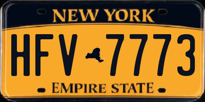 NY license plate HFV7773