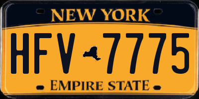 NY license plate HFV7775
