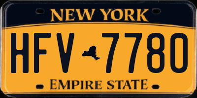NY license plate HFV7780