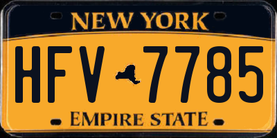 NY license plate HFV7785