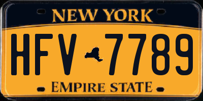 NY license plate HFV7789