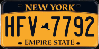 NY license plate HFV7792