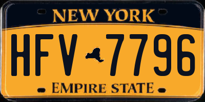 NY license plate HFV7796