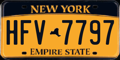 NY license plate HFV7797