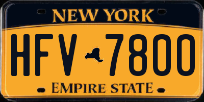 NY license plate HFV7800