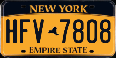 NY license plate HFV7808