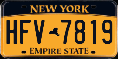 NY license plate HFV7819
