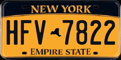 NY license plate HFV7822