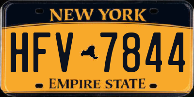 NY license plate HFV7844