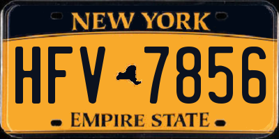 NY license plate HFV7856