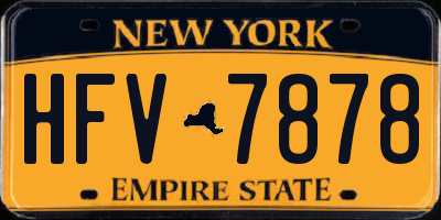 NY license plate HFV7878
