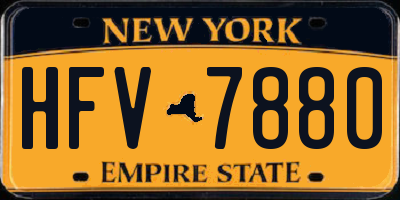 NY license plate HFV7880