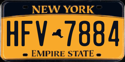NY license plate HFV7884