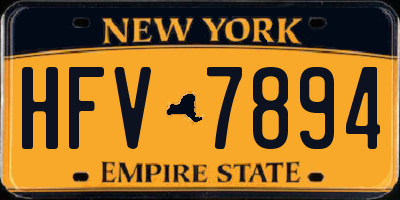 NY license plate HFV7894