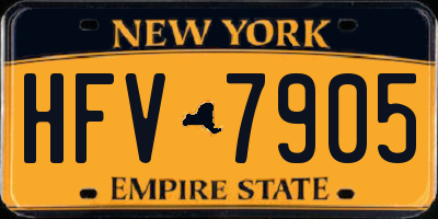 NY license plate HFV7905
