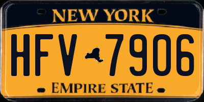 NY license plate HFV7906
