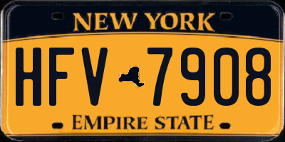 NY license plate HFV7908