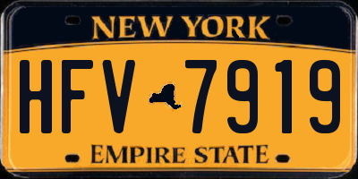 NY license plate HFV7919