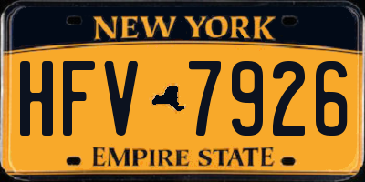 NY license plate HFV7926