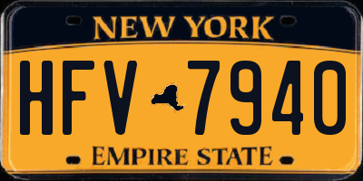 NY license plate HFV7940